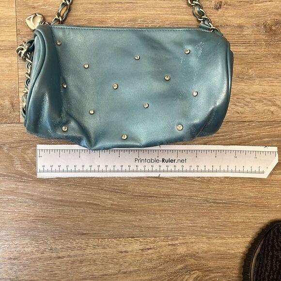 VINTAGE Bueno Blue and Silver Handbag/Purse with Rhinestones. - Picture 3 of 7